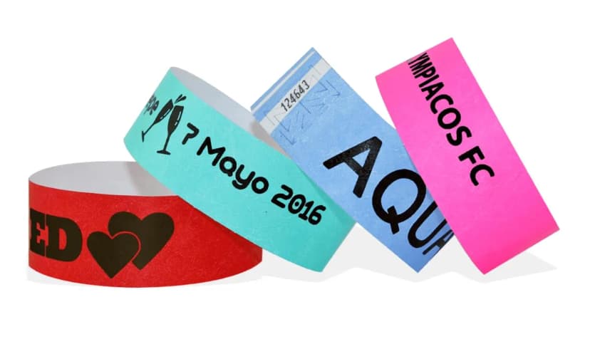 19mm Customizable Tyvek Paper Single Color Wristbands