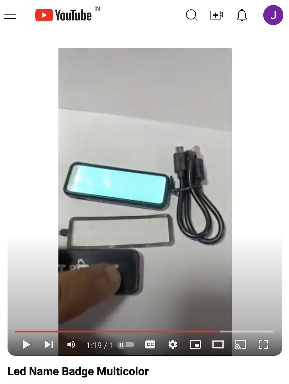 led name badge video
